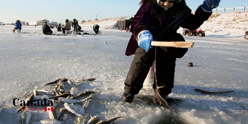 British Anglers Go Wild for New Ice Fishing Game in the UK, ice fishing demo